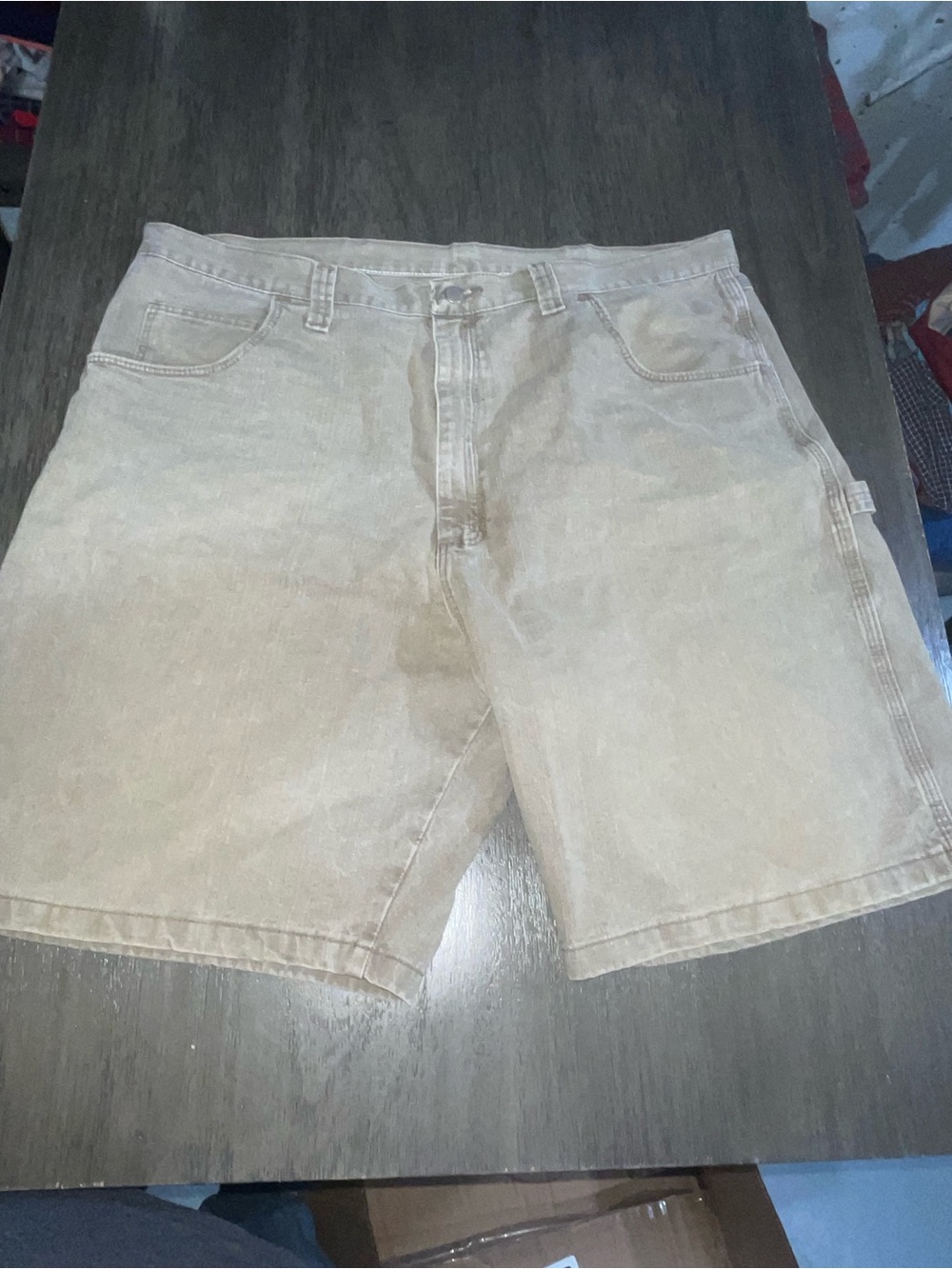 Wrangler Men’s Sz 40 Carpenter Style Khaki Canvas Shorts Workwear
